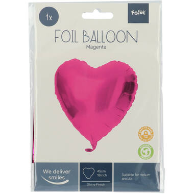 Foil Balloon Heart-shaped Magenta - 45 cm 2