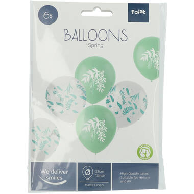 Ballonnen Natuur Groen 33cm - 6 stuks 2