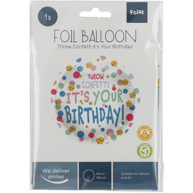 Balon foliowy Urodziny Throw Confetti - 45 cm 2