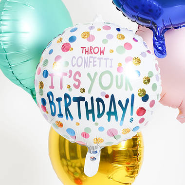 Balon foliowy Urodziny Throw Confetti - 45 cm 4