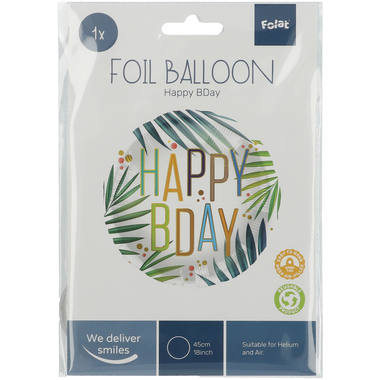 Folieballon Verjaardag Greenery Palmen - 45 cm 2