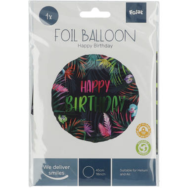 Balon foliowy Urodziny Neon Tropikalny - 45 cm 2