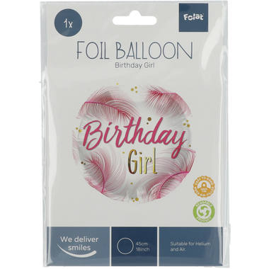 Folieballon Birthday Girl Veren - 45 cm 2