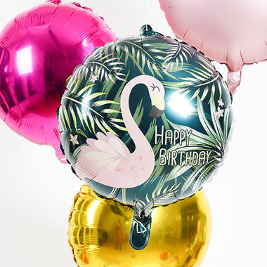 Balon foliowy Urodziny Tropikalny Flaming - 45 cm 4