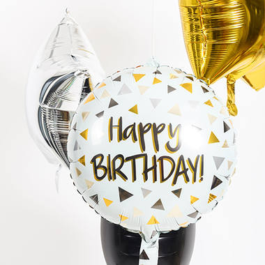 Folieballon Verjaardag Driehoeken - 45 cm 4