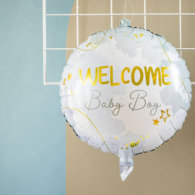 Palloncino foil Welcome Baby Boy Blu - 45 cm 4