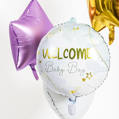 Balon foliowy Welcome Baby Boy niebieski - 45 cm 4