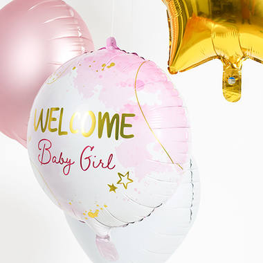 Palloncino foil Welcome Baby Girl Rosa - 45 cm 5