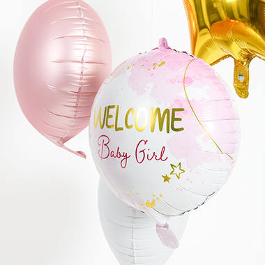 Palloncino foil Welcome Baby Girl Rosa - 45 cm 4