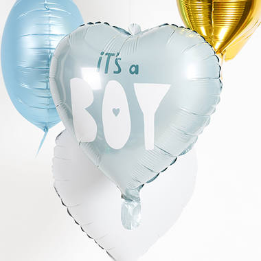 Folieballon Hartvormig It's a Boy Blauw - 45 cm 4