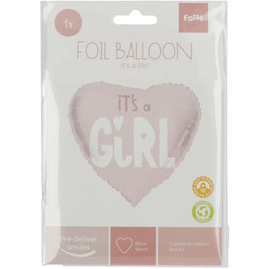 Foil Balloon Heart-shaped It's a Girl Pink - 45 cm 2
