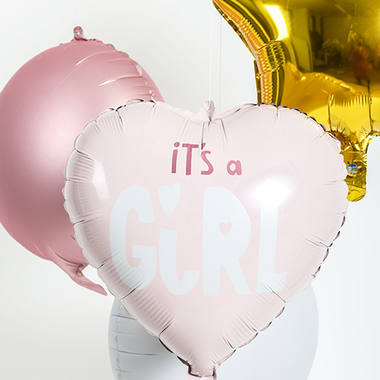 Balon foliowy w kształcie serca It's a Girl różowy - 45 cm 4