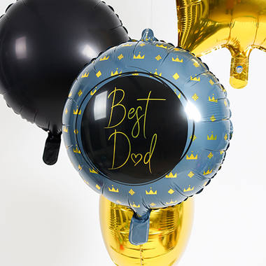 Folieballon Best Dad Blauw - 45 cm 5