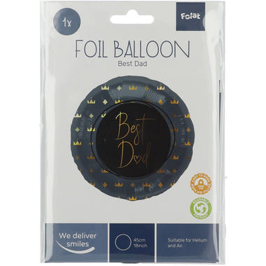 Folieballon Best Dad Blauw - 45 cm 2