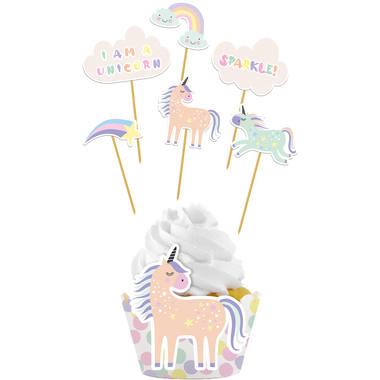 Set di decorazioni per cupcake Unicorns & Rainbows - 6 set 1