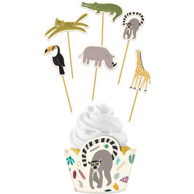 Cupcake Decoratie Set Zoo Party - 12-delig 1