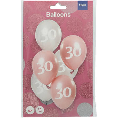 Palloncini Glossy Pink 30 Anni 23cm - 6 pezzi 2