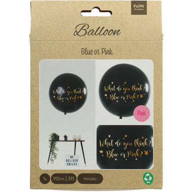 Ballon Gender Reveal Mädchen Metallic - 90cm 2
