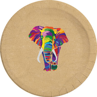Plates Paper Compostable Elephant 23cm - 8 pieces 1