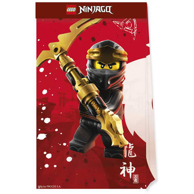 Torby na przyjęcia Papierowe kompostowalne Lego Ninjago - 4 sztuki 1