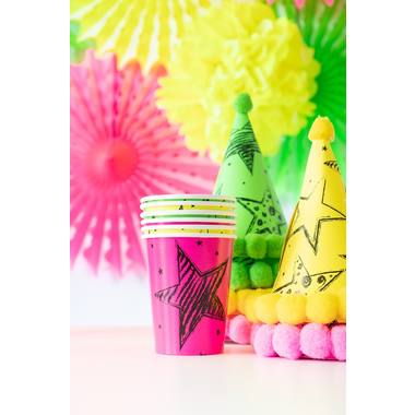 Neon Party Disposable Cups 250 ml - 6 pieces 2