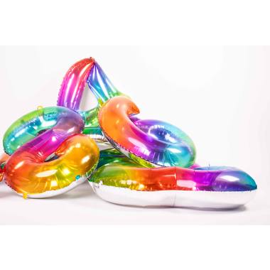 Folieballon Yummy Gummy Rainbow Cijfer 5 - 81 cm 3