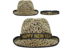 Cappello Trilby Pantera 'Happy New Year' color Oro 1