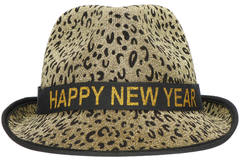 Cappello Trilby Pantera 'Happy New Year' color Oro 2