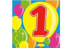 1st Birthday Napkins Balloons 25x25 cm - 20 pieces 1