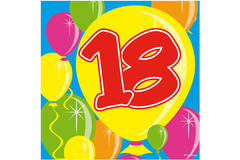 18th Birthday Napkins Balloons 25x25 cm - 20 pieces 1