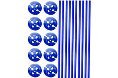 Bastoncini per palloncini blu con supporti - 10 pz 1