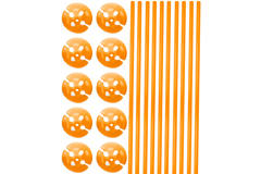 Bastoncini per palloncini arancioni con supporti - 10 pz 1