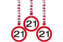 21st Birthday Traffic Sign Hangers - 3 pieces