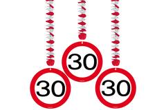 30th Birthday Traffic Sign Hangers - 3 pieces