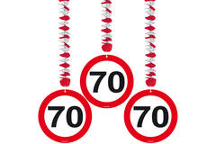 Wieszaki na znaki drogowe na 70 urodziny - 3 sztuki 1