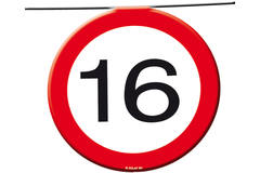 16th Birthday Traffic Sign Garland - 12 m