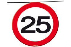 25th Birthday Traffic Sign Garland - 12 m