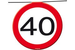 40th Birthday Traffic Sign Garland - 12 m