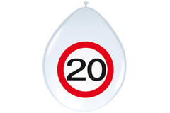 20 Jaar Verkeersbord Ballonnen - 8 stuks