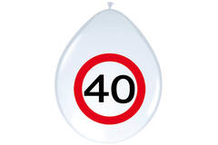 40th Birthday Traffic Sign Balloons - 8 pieces