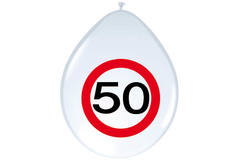 Palloncini per segnali stradali 50 anni - 8 pezzi