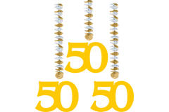Wieszaki na 50-te urodziny / rocznice złote - 3 sztuki 1
