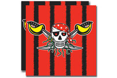 Red Pirate Napkins - 20 pieces