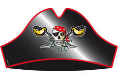 Red Pirate Party Hats - 8 pieces