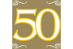 Serwetki 50th Birthday / Anniversary Gold 33x33 cm - 20 sztuk