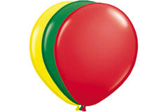 Balony czerwono-zielono-żółte - 25 sztuk