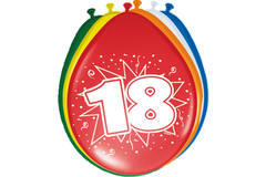 18th Birthday Balloons 30cm - 8 pieces