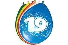 19th Birthday Balloons 30cm - 8 pieces