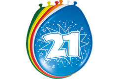 21. Geburtstag Ballons  30 cm - 8 Stück