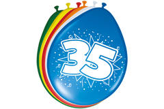 35th Birthday Balloons 30 cm - 8 pieces
